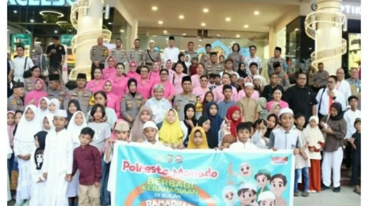 Kapolresta Manado Ajak 92 Anak Yatim Belanja Baju Baru
