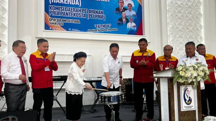 Bupati Wongkar Hadiri Rakerda Komda Pelayanan Pria Pantekosta GPdI Sulut 2026