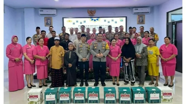 Polres Bolmut Berbagi Berkah Ramadan Bersama Anak Yatim