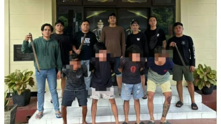 Polres Minut Amankan 4 Pelaku Pengeroyokan Bersajam di Sukur