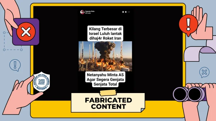 Hoaks Video Kilang Minyak Israel Hancur