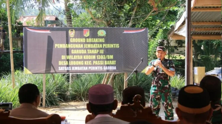 Kodim 1303/Bolmong Laksanakan Ground Breaking Jembatan Perintis Garuda Tahap III