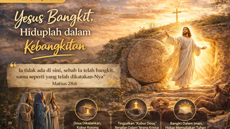 RHK Rabu, 8 April 2026: Yesus Bangkit, Hiduplah dalam Kebangkitan (Matius 28:5-6)