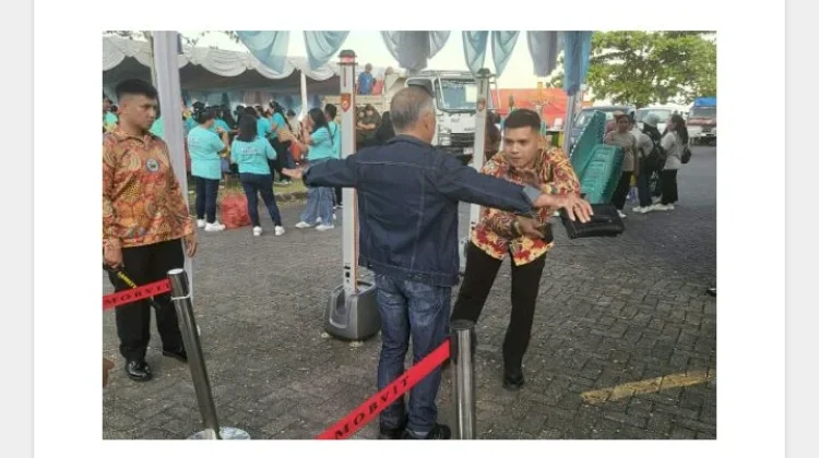 Satbrimob Polda Sulut Sterilisasi Lokasi Paskah Nasional di Megamas