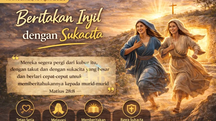 RHK Jumat, 10 April 2026: Beritakan Injil dengan Sukacita Matius 28:8
