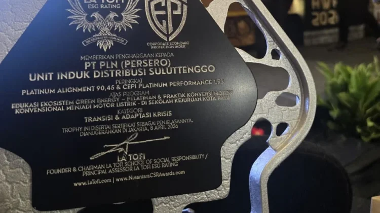 PLN UID Suluttenggo Raih Predikat Platinum di Nusantara CSR Awards 2026