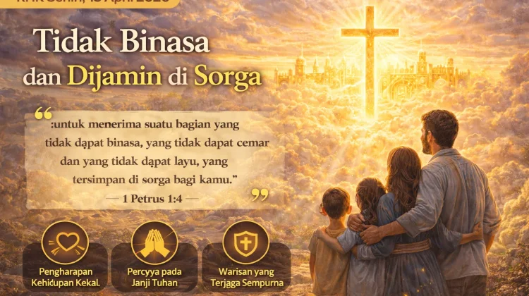 RHK Senin, 13 April 2026: Tidak Binasa dan Dijamin di Sorga (1 Petrus 1:4)
