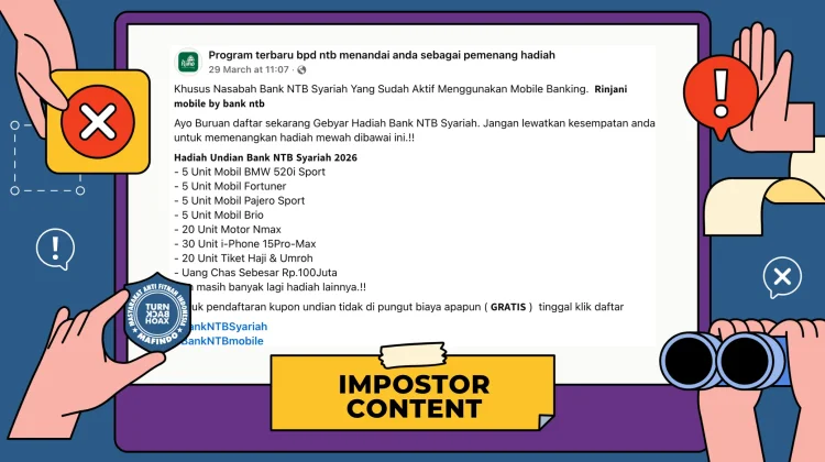 Hoaks Undian Berhadiah Bank NTB Syariah