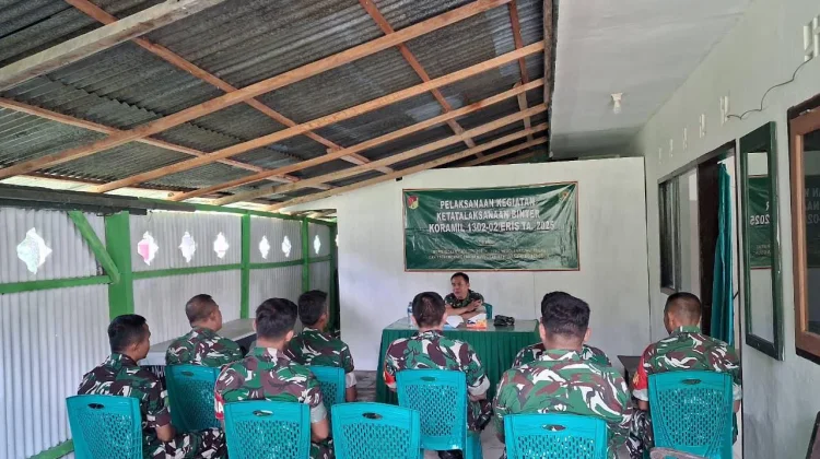 Kasdim 1302/Minahasa Kunjungi Koramil Eris, Tekankan Disiplin Prajurit