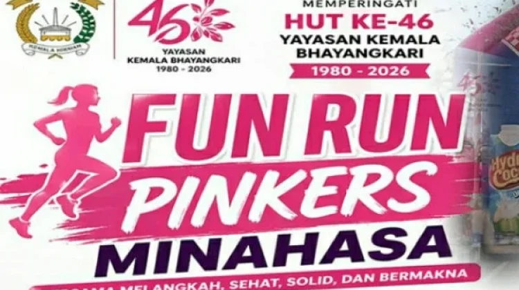 Polres Minahasa Gelar Fun Run Pinkers Memperingati HUT ke-46 Kemala Bhayangkari