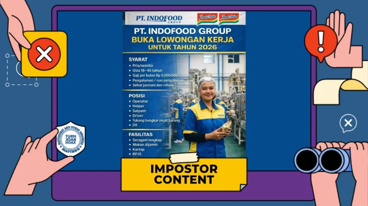 Hoaks Tautan Pendaftaran Lowongan BUMN dan Indofood Group