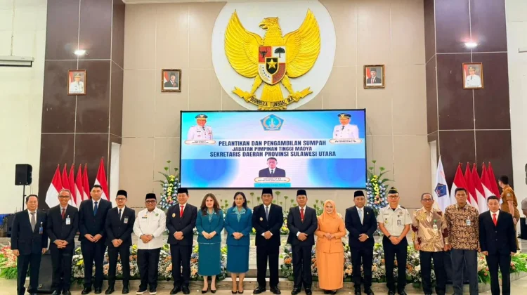 Kakanwil Kemenkum Sukut Hadiri Pelantikan Sekprov Sulut