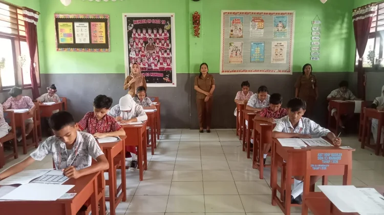 Hari Kedua ASAJ SDN 03 Manado Lancar, 80 Siswa Ujian SPDP dan Matematika