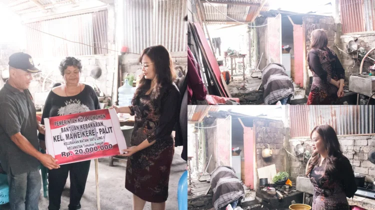 Wawali Sendy Rumajar Serahkan Bantuan Pemkot Bagi Korban Bencana Kebakaran
