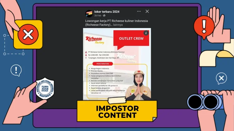 Hoaks Pendaftaran Loker Richeese Factory