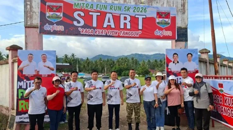 Bupati Ronald Kandoli Buka Fun Run HUT ke-19 Mitra, Ratatotok Meriah