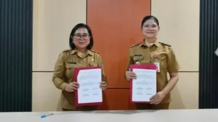 Dinas Pendidikan dan Dukcapil Minut Teken PKS Percepatan Pencetakan KIA
