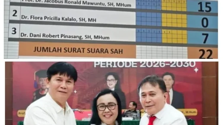Jacobus Ronald Mawuntu Resmi Terpilih sebagai Dekan FH Unsrat 2026-2030