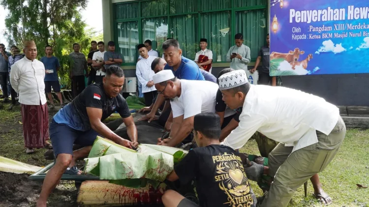 Idul Adha 1447 H, Pangdam dan Ketua Persit KCK Kodam Merdeka Sumbang Hewan Kurban