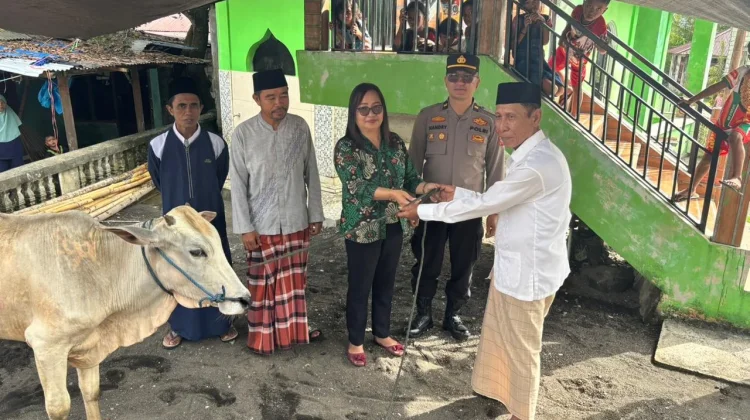 Camat Tombariri Serahkan Sapi Kurban Pemkab Minahasa di Poopoh