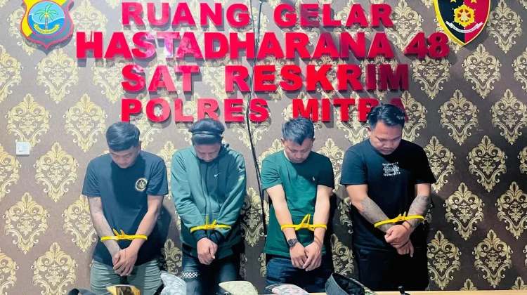 Pamer Senjata Api Rakitan, 4 Warga Bolmong Diamankan Tim Gabungan Polres Mitra
