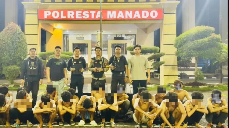 Patroli Cipkon Polresta Manado, Amankan Belasan Pemuda Beserta Panah Wayer
