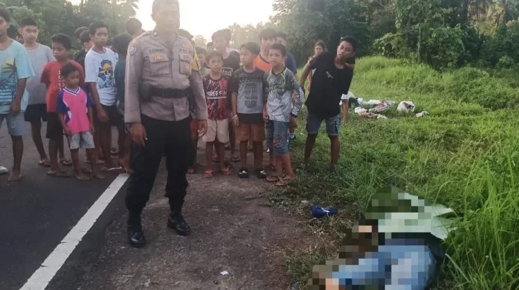 Bhabinkamtibmas Polsek Pineleng Gerak Cepat Tangani Laka Tunggal di Kalasey