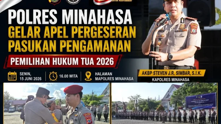 Jelang Pilhut Serentak, Polres Minahasa Gelar Apel Pasukan