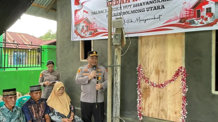 Polres Bolmut Rayakan HUT Bhayangkara ke-80 dengan Bedah Rumah di Paku Selatan