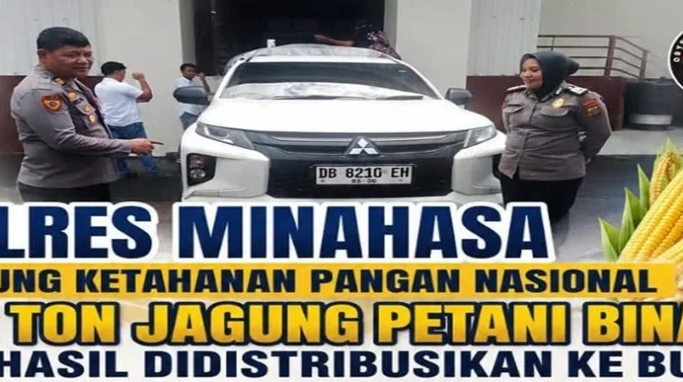 Polres Minahasa Salurkan 2,4 Ton Jagung Petani Binaan ke Bulog