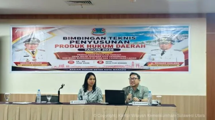 Kemenkum Sulut Hadiri Bimtek Penyusunan Produk Hukum Daerah Kota Manado 2026