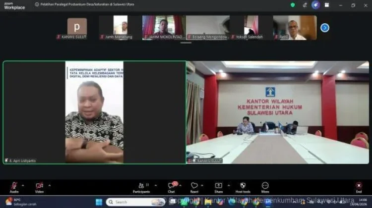 Kemenkum Sulut Hadiri Pelatihan Paralegal Posbankum Desa/Kelurahan se-Sulut