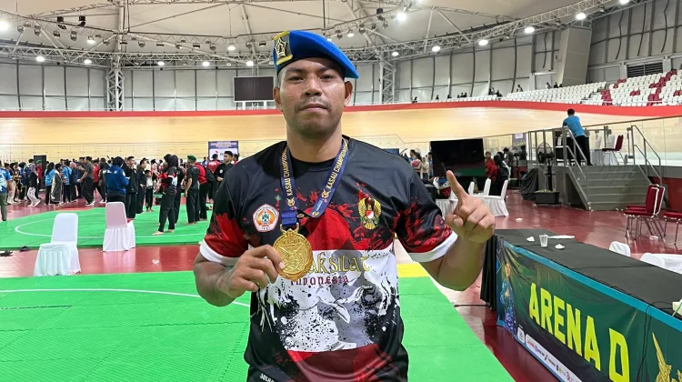 Kejurnas Pencak Silat KASAU Cup 2026, Prajurit Kodam  Merdeka Raih  Medali Emas
