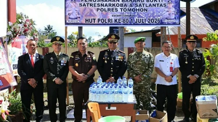 Pemusnahan Barang Bukti, Polres Tomohon Tegaskan Perang Melawan Narkoba