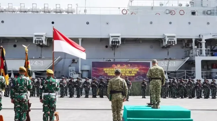 Upacara Pemberangkatan Satgas Pamtas RI-Malaysia Yonarmed 19/BGN 2026