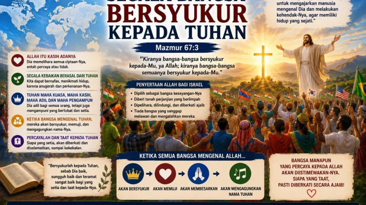 RHK Selasa, 7 Juli 2026 Segala Bangsa Diajak Bersyukur kepada Tuhan