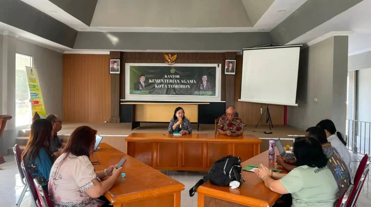 Kemenag Tomohon Terima Kunjungan Pembimas Katolik Kanwil Kemenag Sulut