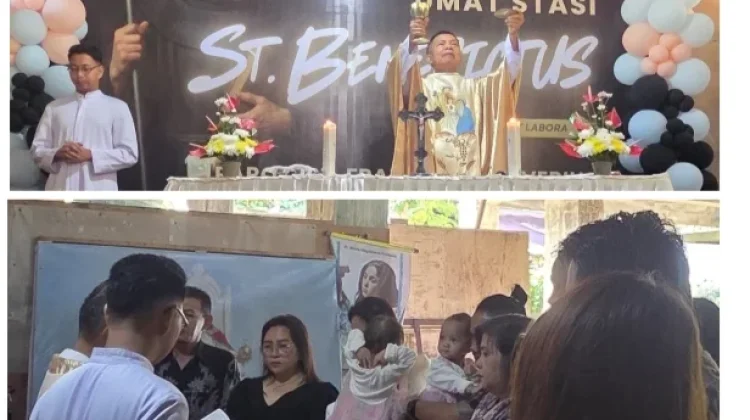 Umat Stasi St. Benedictus Gelar Misa dan Syukuran Pesta Pelindung