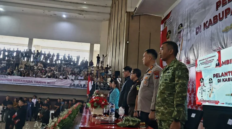 Pelantikan 128 Hukum Tua, Dandim Minahasa Siap Perkuat Keamanan Desa