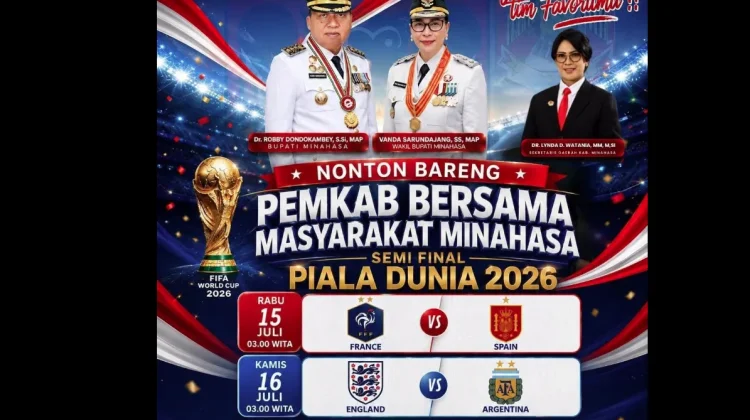 Pemkab Minahasa Gelar Nobar Semifinal Piala Dunia 2026, UMKM Ikut Diberdayakan