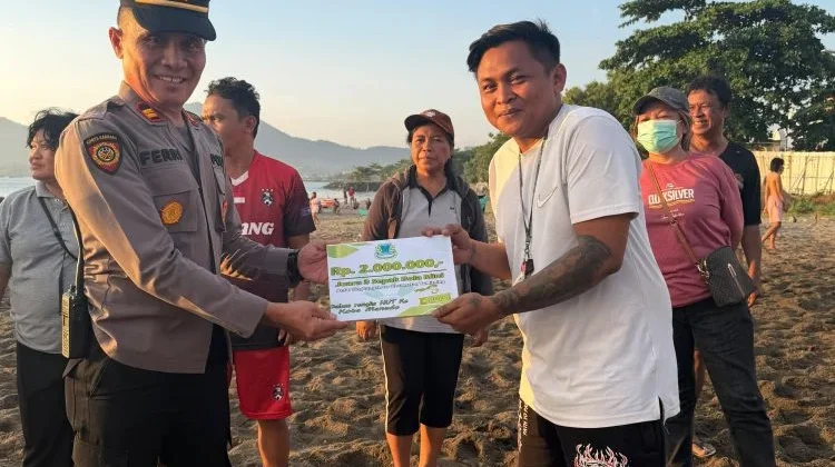 Polsek Tuminting Amankan Final Sepak Bola Mini
