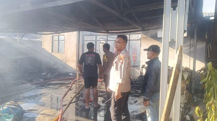 Polsek Wanea Amankan TKP Kebakaran Rumah di Tingkulu