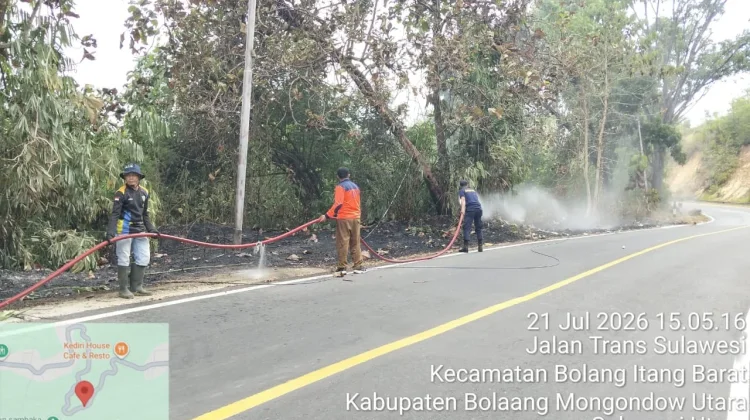 Dampak Kemarau, Lahan di Desa Tote Boltara Terbakar