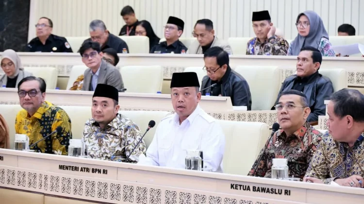 Menteri Laporkan Realisasi Anggaran Kementerian ATR/BPN 2025 ke Komisi II DPR RI