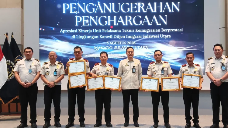 Kanwil Ditjenim Sulut Berikan Anugerah UPT yang Berprestasi di Semester I T.A 2026