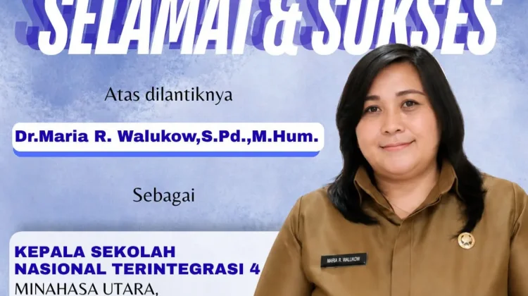 Dr. Maria R. Walukow Resmi Dilantik Jadi Kepsek SNT 4 Minut, BGTK Sulut