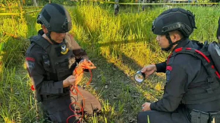 Brimob Polda Sulut Amankan dan Disposal Granat di Likupang