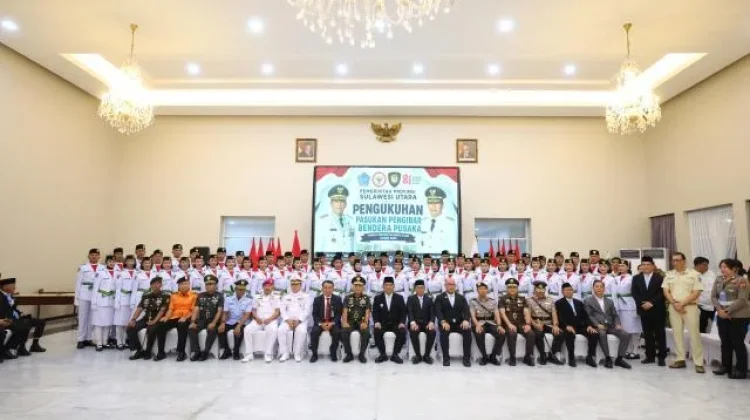 Kanwil Kemenkum Sulut Hadiri Pengukuhan Paskibraka Sulut 2026