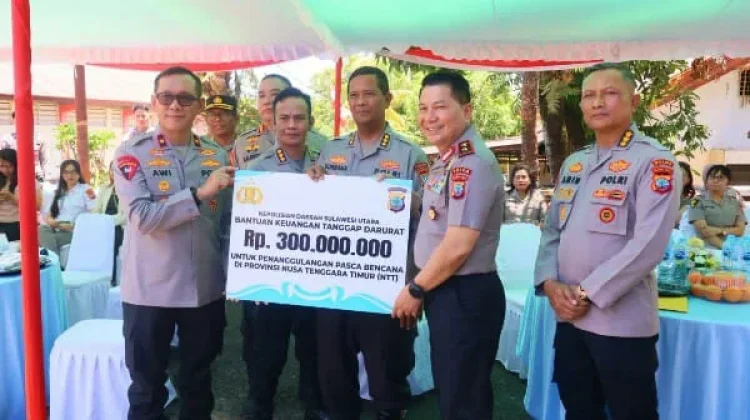 Peduli Bencana NTT, Polda Sulut Salurkan Bantuan Rp300 Juta