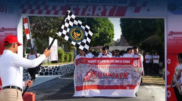 Fun Walk Kanwil Ditjenpas Sulut, Satukan Langkah Kwmerdekaan